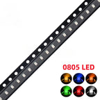 1200pcs SMD LED Sample Book 0402 0603 0805 1206 Red/Blue/Green/White/Yellow/Orange 24Values Light Emitting Diode Lamp Bead Kit