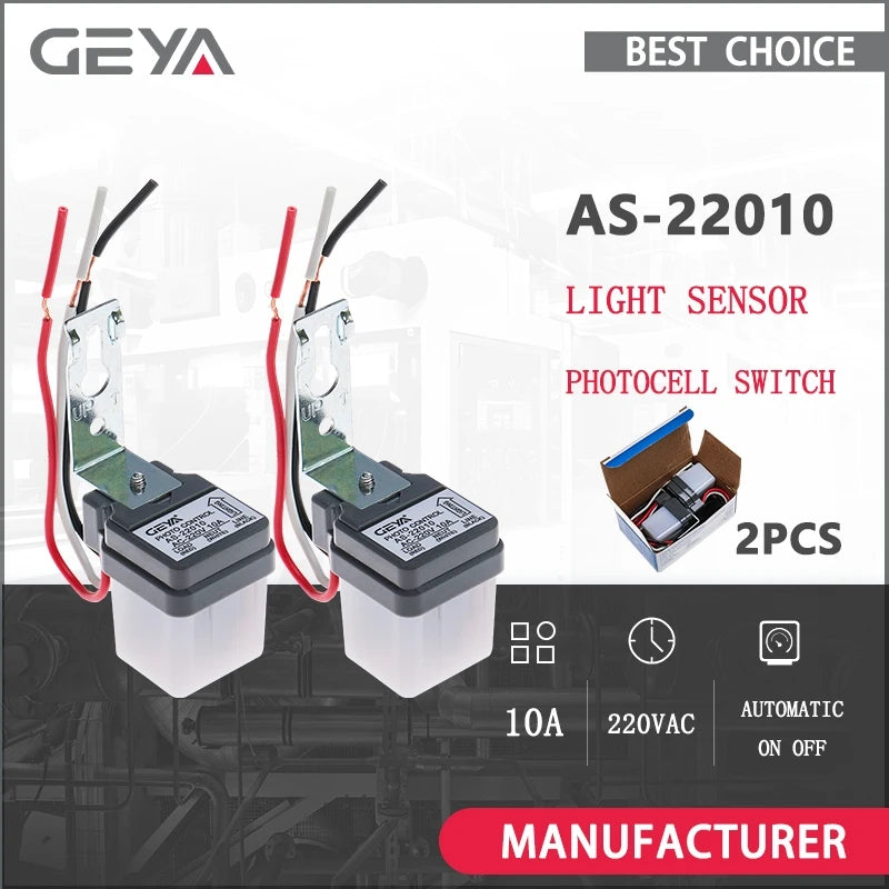 2PCS GEYA Photocell Street Light Switch AC220V 10A Photo Control Photoswitch Sensor Switch Automatic Night ON Day OFF