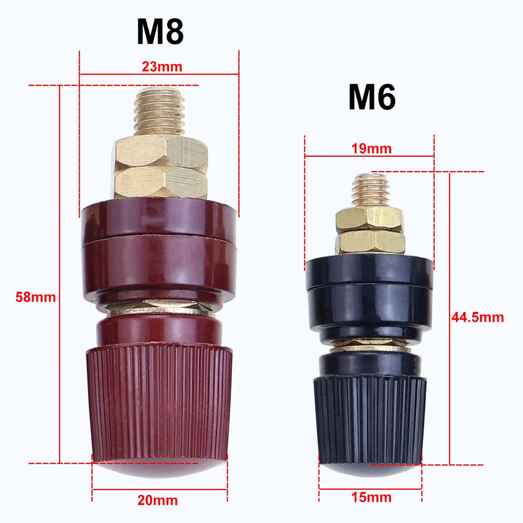 1/2PCS 6mm 8mm Brass Posts Terminal Blocks Power Supply Terminals M6 M8 Welding Machine Inverter Post Connector Car Accessories