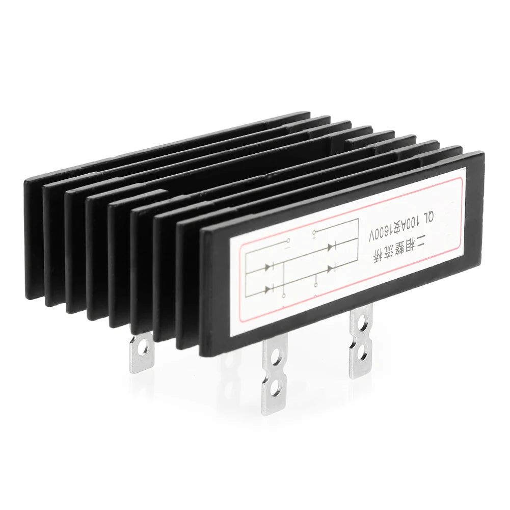 1Pcs Bridge Rectifier 100A 1600V Diode Bridge Rectifier 2-Phase Rectification High Power Black Bridge Rectifier
