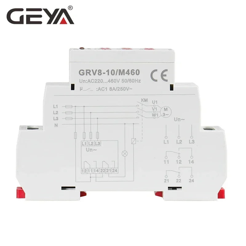 GEYA GRV8-10 NEW 36mm Width 3 Phase Voltage Monitoring Relay with Reset Time 0.1s-10s