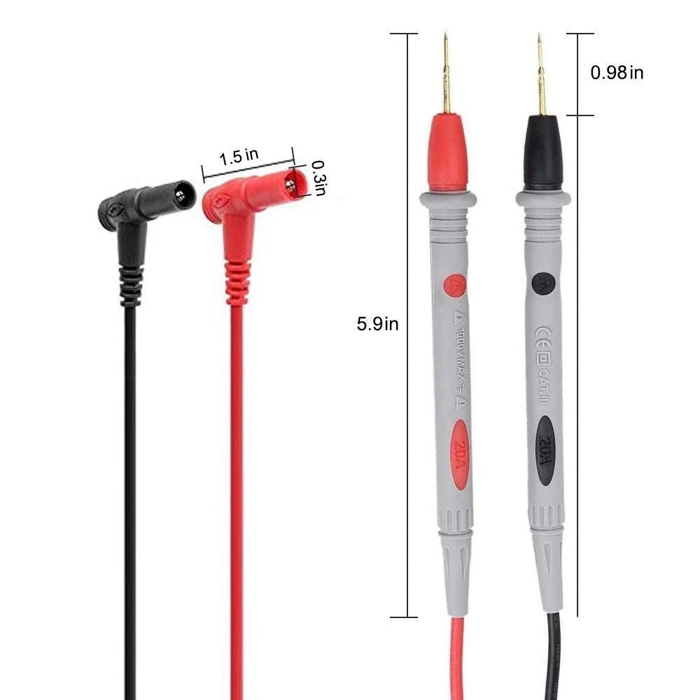1000V 10A/20A Multimeter Test Leads, Extra Sharp Needle Tip Probe Wire Pen Cable for Digital Multimeter Tester