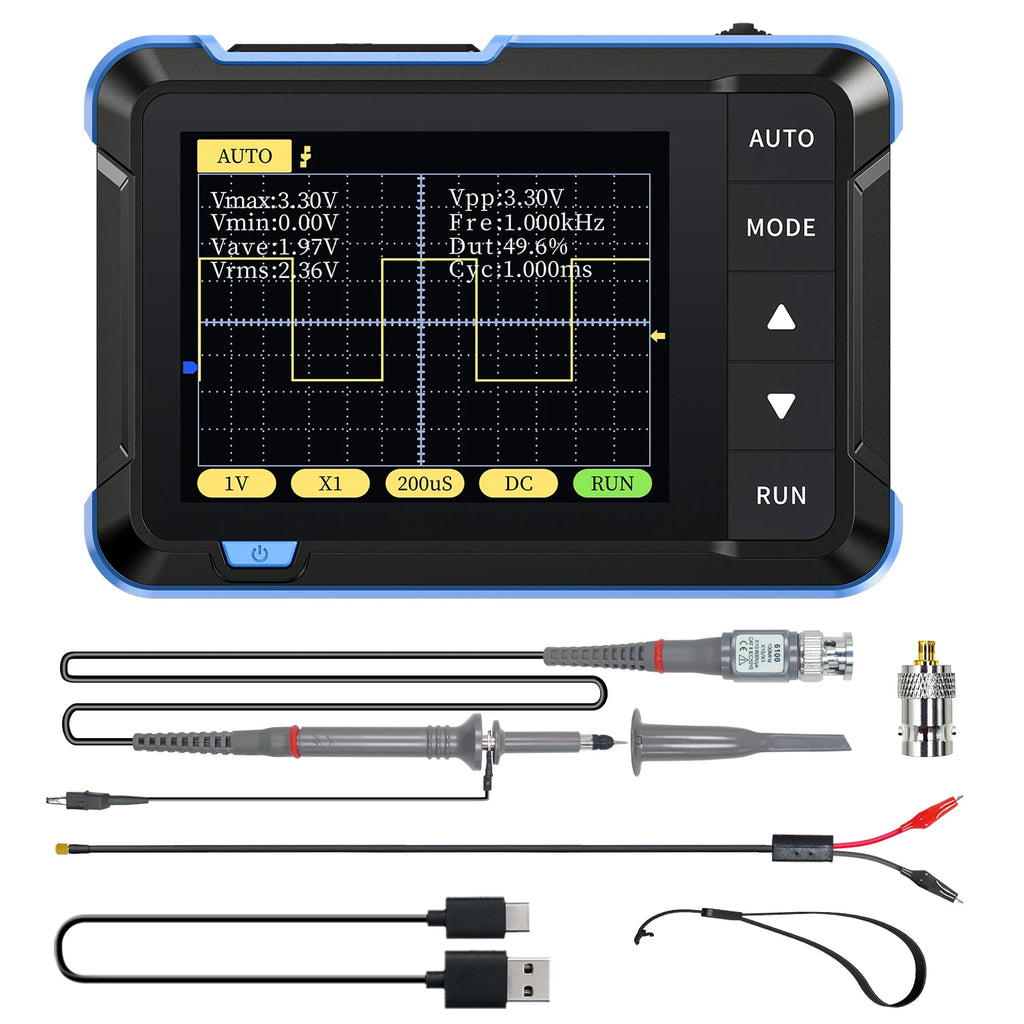 FNIRSI DSO152 TC3 Handheld Digital Oscilloscope With 200KHz/500kHz Bandwidth Supporting LCR Detection Signal Generator PWM Outpu