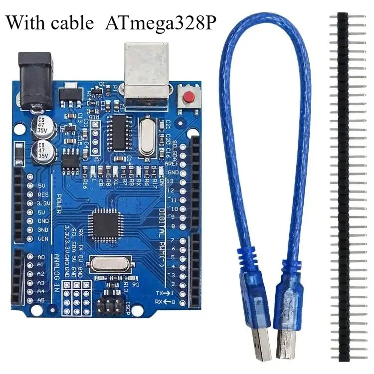 UNO R3 ATmega328P CH340G w/ Pin Header & USB Cable for Arduino ESP8266 Raspberry Pi STM32 Mega 2560 Pro Mini DIY Starter Kit