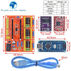 TZT 1SET 3DV4 CNC Shield V4 + Nano 3.0 + 3pcs DRV8825 or A4988  Reprap Stepper Drivers Set For  Arduino