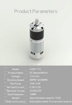 12V24V Planetary Gear DC Low-Speed Motor DC 775 Long Life Ultra-High Torque Forward And Reverse 42mm Planetary Brushed GearMotor