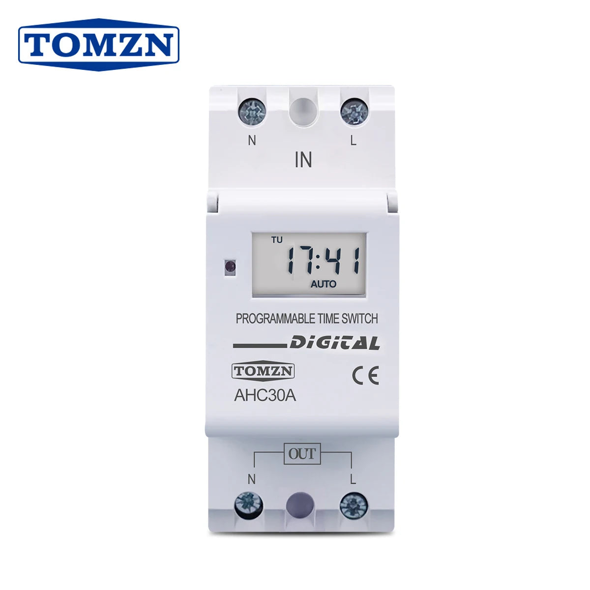 TOMZN New Type Din Rail Single Phase Weekly Ogrammable Digital TIME SWITCH Relay Timer Control AC 220V 230V 12V 24V 48V 16A