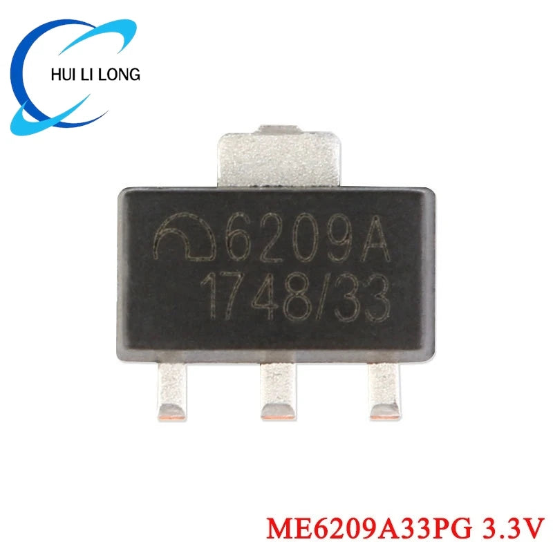 100Pcs/5pc ME6209 6209A ME6209A 3V 3.3V 4V 4.5V 5V ME6209A33PG ME6209A50PG SOT-89 Low Power Dropout LDO Linear Regulator IC SMD