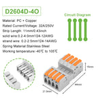 5Pcs DF-2604D Mini Docking Quick Wire Connector Male Female Universal Compact Push-in Butt Conductor Terminal Block 32A 250V