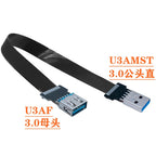 USB 3.0 male female conversion fpc elbow USB flat extension cable with 90 ° left and right bending USB port