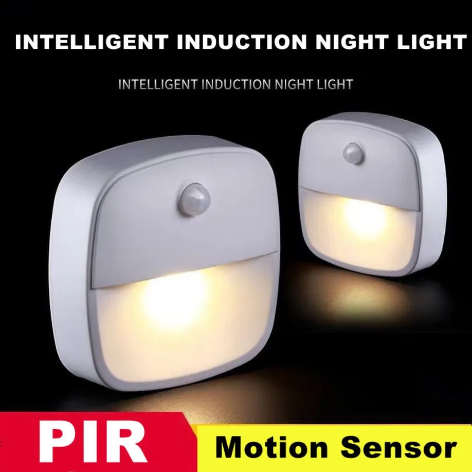 ZQQBYY LED Night Light Motion Sensor Wireless Lights AAA Battery Powered Bedroom Wall Staircase Closet Aisle Body Induction Lamp