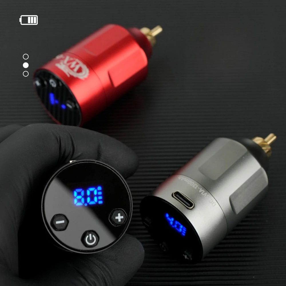 Mini Wireless Tattoo Power Supply LED Screen DC/RCA Tattoo Battery Pack Rechargeable Power Supply