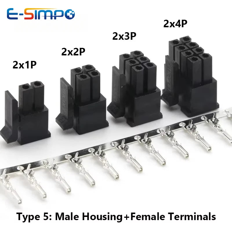 10Sets MX3.0mm Micro-Fit 3.0mm Double Row 2*1P- 2*12Pin Mini 5559/43020 Housing Receptacle Terminal Straight RA Wafer Connector