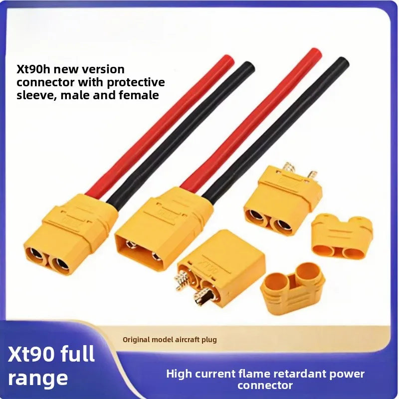 Xt90 Male and Female Connector Aircraft Model Lithium Battery Connector Xt90s Electrical Adjustment Gold-Plated Cable Plug