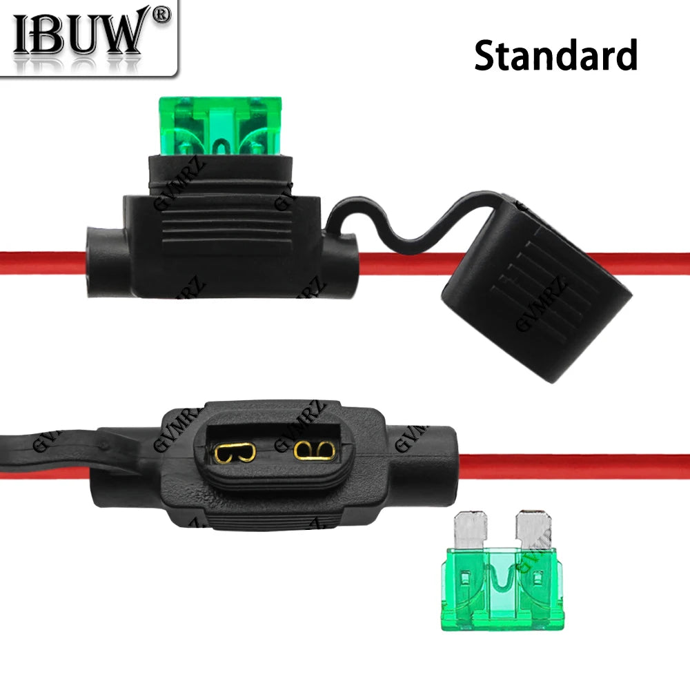1Set 1A-40A Waterproof 32V Mini/Small/Medium Auto Fuse Holder 18/16/14/12/10AWG With Car Blade Fuse 3A 5A  10A 15A 20A 1A 7.5A
