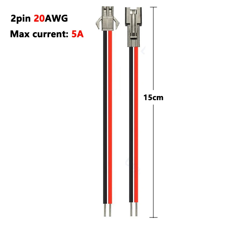 SM JST Connector Cable 22 20AWG Male Female 2/3/4/5/6Pin 12V LED Connectors For Pixel WS2812B RGB LED Strip Light Lamp Driver