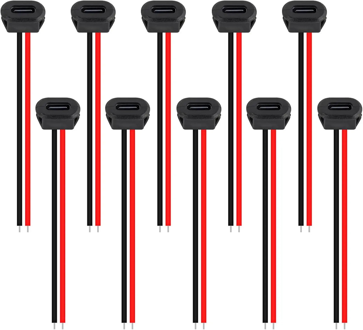 5/10/15PCS USB Type-C Waterproof USB Connector Direct compression female base Female Socket Charging Interface With Welding Wire