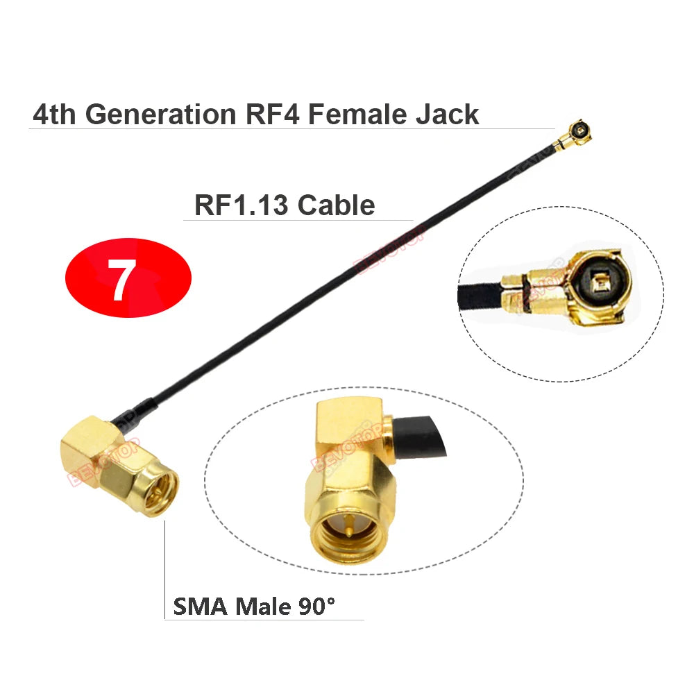2PCS/lot MHF4 to SMA Jumper RP-SMA/ SMA Male to IPX-4 MHF4 Female Jack WIFI Antenna Extension Pigtail RG113 RF1.13 Cable Adapter
