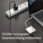 3 IN 1 3.0 USB Multi-function HUB For Samsung Galaxy S23 S22 Ultra Type-C To HDMI Adapter Note 20 10 iPhone 15 16 5G OTG Adapter