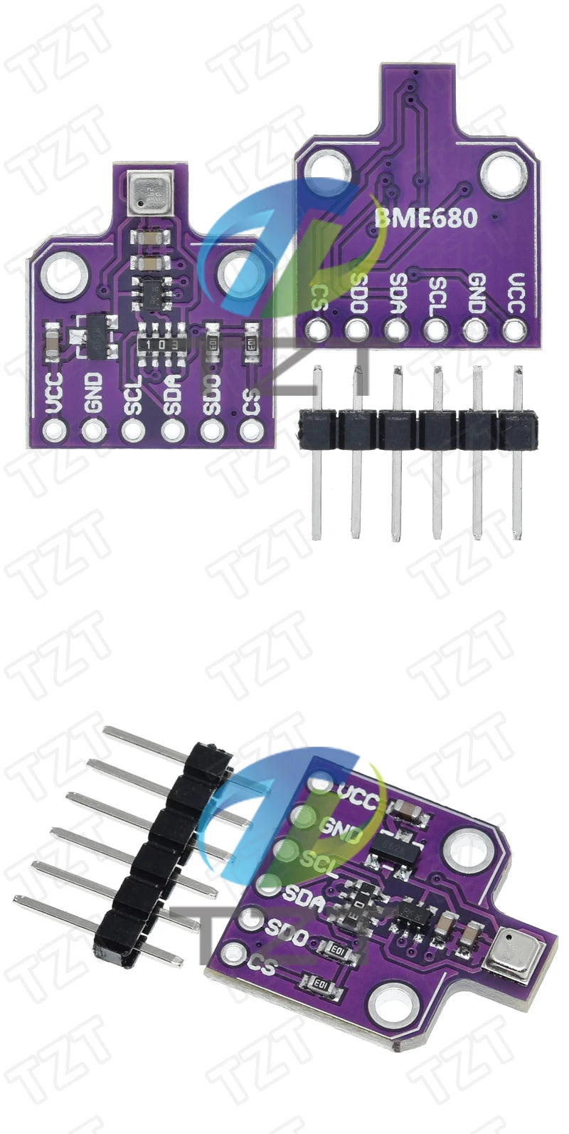TZT 1/3PCS CJMCU-680 BME680 Digital Temperature Humidity Pressure Sensors High Altitude Detection Module For Arduino