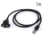 1Pc RJ45 Male to Female Screw Panel Mount Ethernet LAN Network Extension Cable