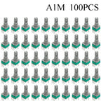 100PCS RK097 Precision Linear Potentiometer Vertical Single Link Shank 15mm D axis B2K B10K B20K B50K B100K B500K B1M