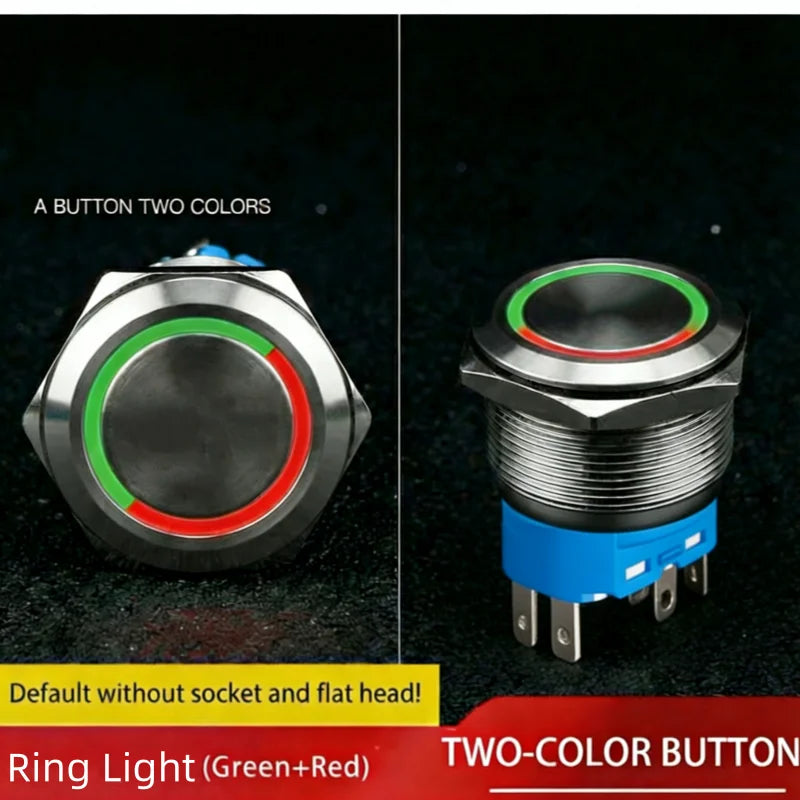 push button switch Two/three color, light metal 16 19 22mm self-locking/reset waterproof hotel doorbell customization latching