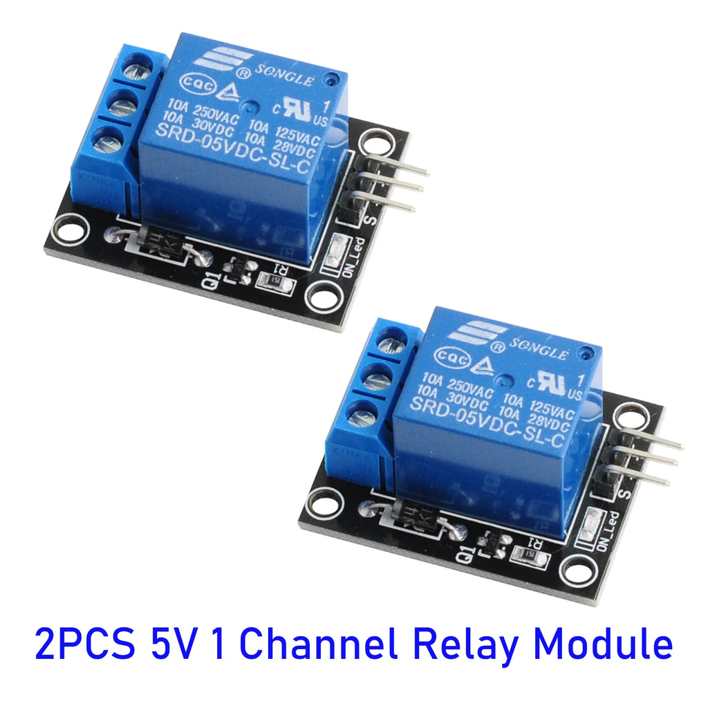 2PCS 5V 1 Channel Relay Module With Optocoupler KY-019 SRD-05VDC-SL-C with NO/NC Contact For Ardu+ino Appliance Control