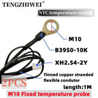 2PCS M10 Surface Fixed Temperature Probe NTC -10K B3950 1% Thermistor Negative Temperature Coefficient Probe 1M
