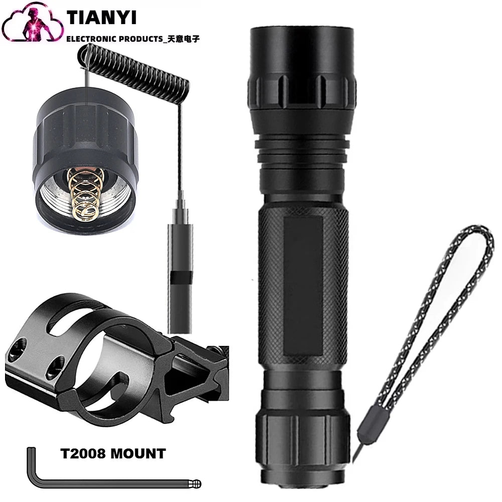 Zoomable LED Infrared Tactical Flashlight Night Vision Rechargeable Waterproof Hunting Torch 850nm/940nm IR Flashlight