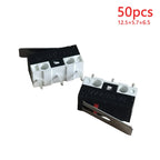 50PCS Small Micro Mouse Switch 12.5*5.7*6.5 Without Handle/Handle Length 8.5mm-15mm C NO NC 3 Pin 2A 125V AC Limit Switches