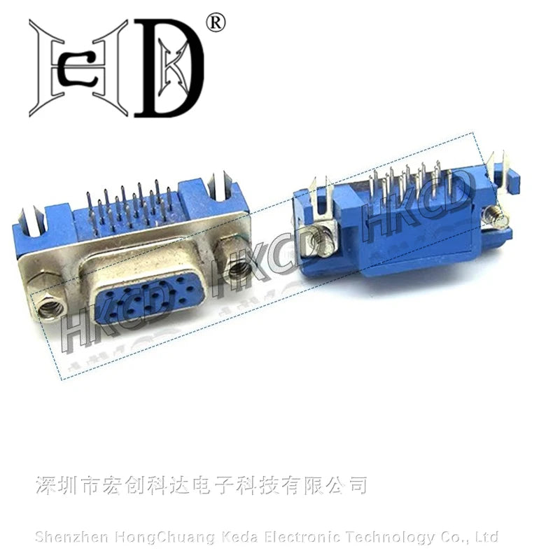 5pcs DB15 DR15 FEMALE PCB Mount CONNECTOR RIGHT ANGLE D-Sub 3Rows Blue Parallel Port CONNECTORS 15Pin 15 Pin VGA Socket Adapter