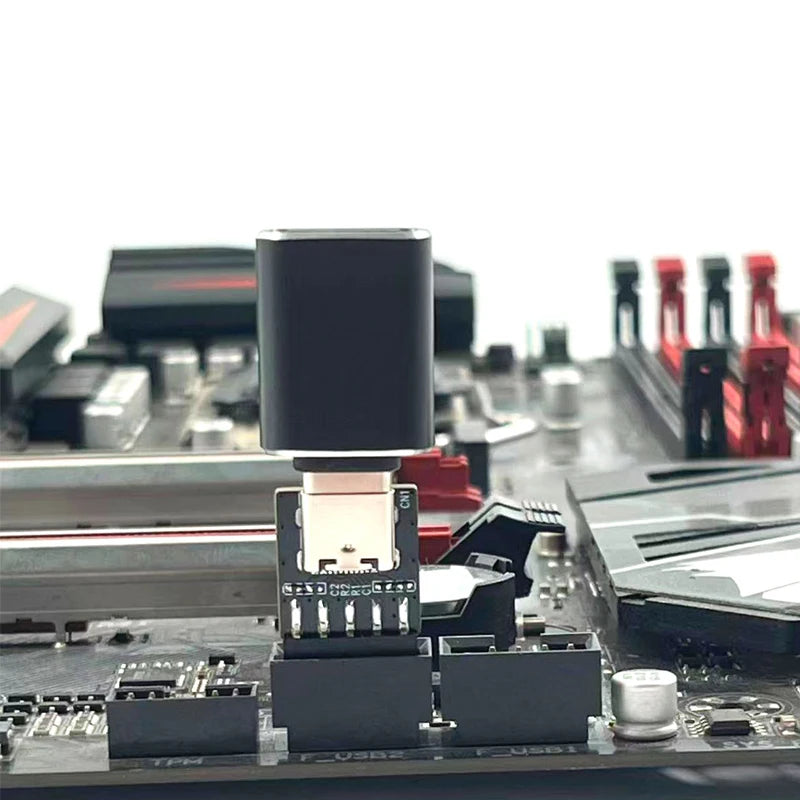 USB 2.0 9/10Pin Internal Motherboard Connector Header to USB-C Adapter Riser Card USB2.0 9Pin to Type C Converter for Desktop PC