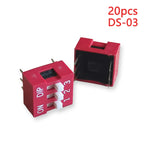 20PCS Red Toggle DIP Switch Module Spacing 2.54MM 24V Inline 1 2 3 4 5 6 7 8 9 10 12 PIN Quick Dial The Code Switch