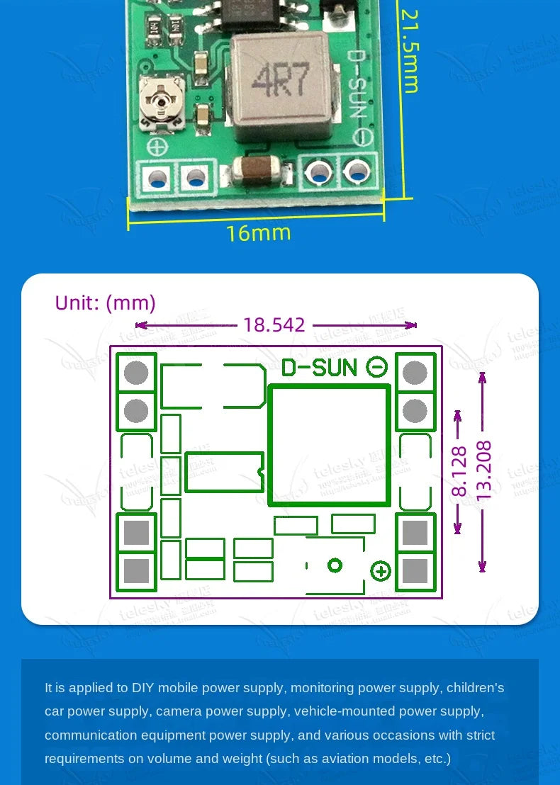 1PCS DC-DC 3A 5A Adjustable Step-down Power Module Board Voltage Stabilizing Aircraft Model MP1584EN 24V 12V 9V To 5V