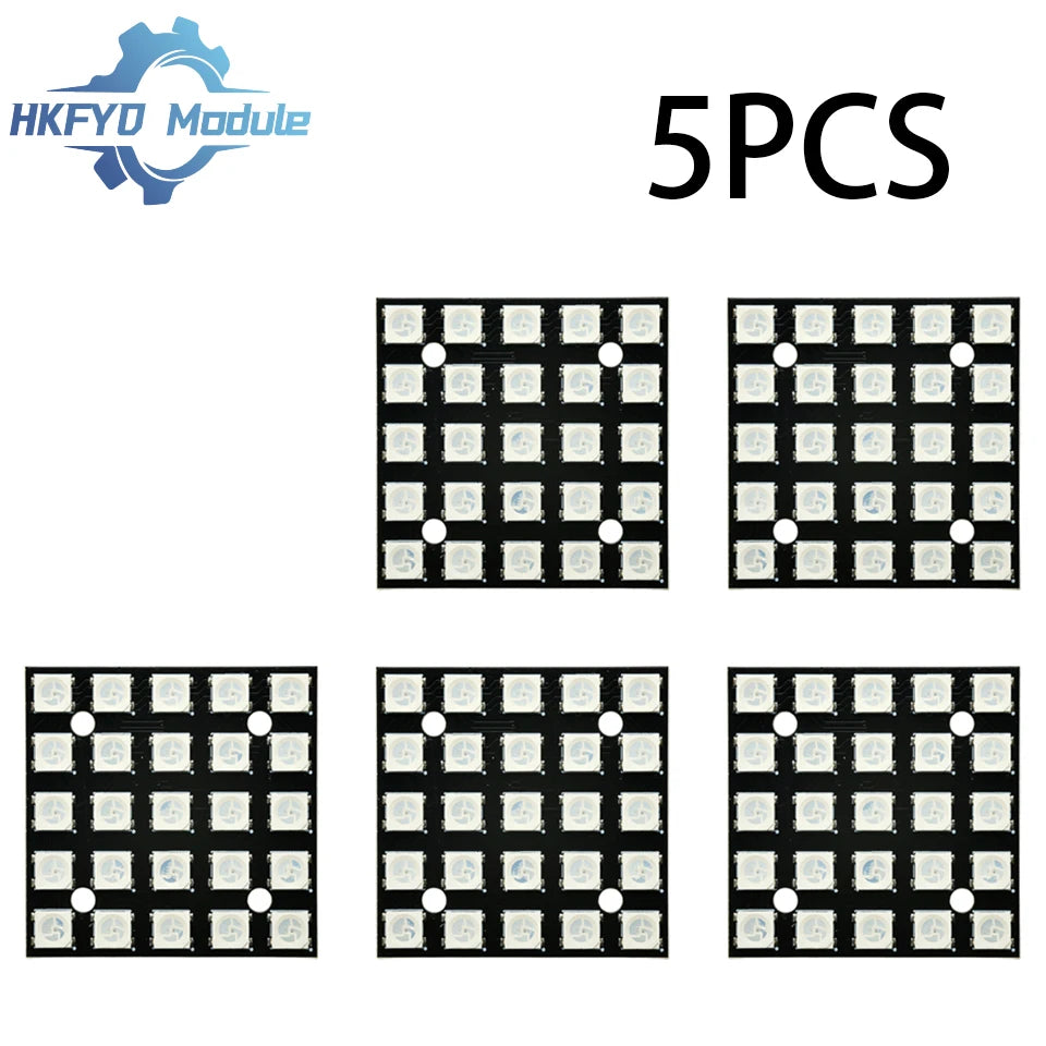 25x WS2812B 5050 RGB LED Matrix Module 5x5 Full-Color Addressable Smart Light Panel for Arduino DIY Lighting