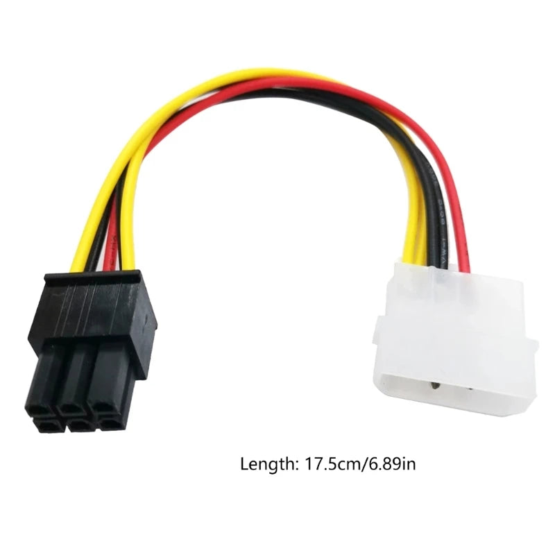 New High Quality 4 Pin Molex to 6 Pin PCI-Express PCIE Video Card Power Cable
