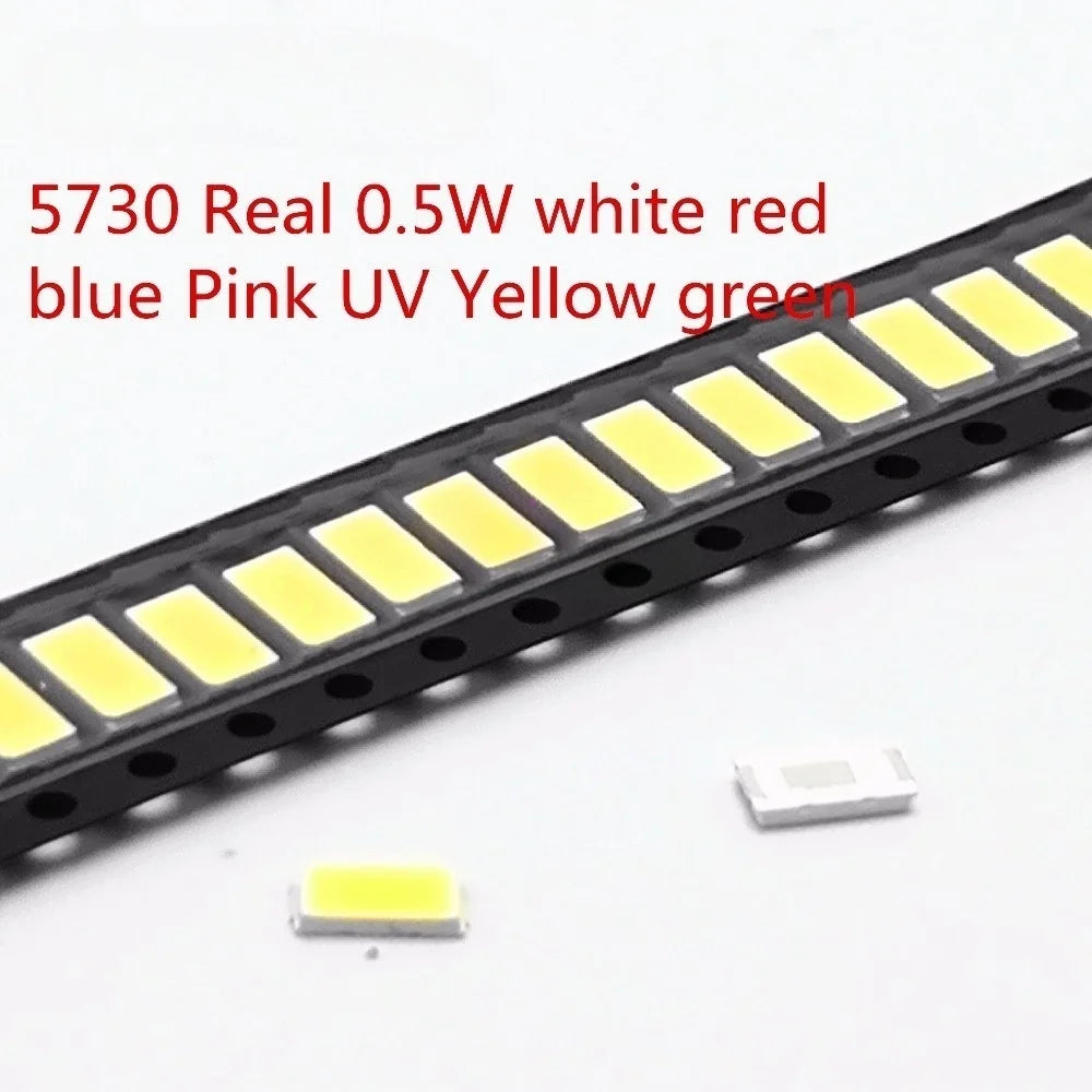 SAMIROB 100Pcs 5730-CW WW 0.5W-150Ma 50-55lm White Light 3000K 4000K 6000K 95000K SMD 5730 5630 LED 5730 diodes  3.2 - 3.4V