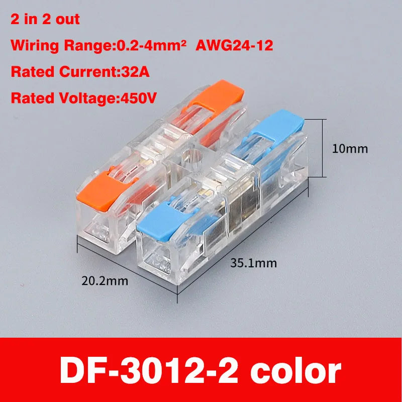 Wiring Terminal Quick Press Type Electrical Docking 2-12 Pin Screw Fixing Compact Wire Connector Push-in Type Terminal Block