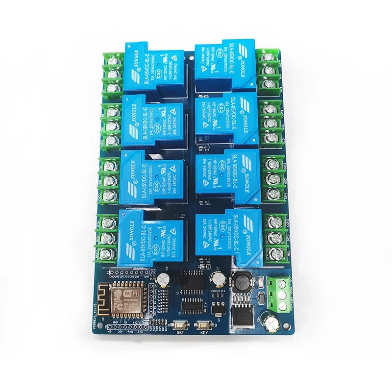 DC5V/7-28V Power Supply ESP8266 30A 8 Way WiFi Relay Module ESP-12F 8 Channel Development Board
