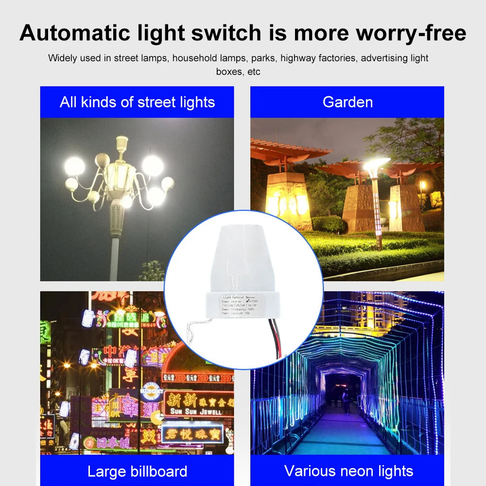 AC110-220 Adjustable Street Light Photoswitch Photocell Sensor Switch Automatic On Off Photo Control Sensor Switch