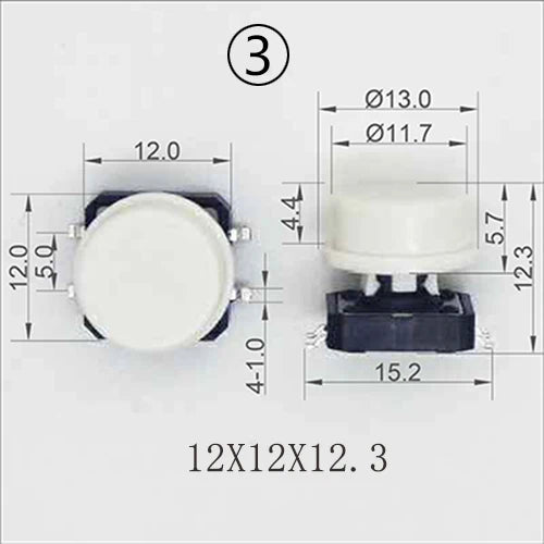 10 Sets Momentary Tactile Button 4PIN SMT/DIP 12X12mm H=9.8/9/16.8mm With Cap Tact Switch Push Button Switch Micro Key Button