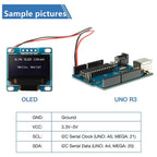 0.96 Inch OLED Display Module I2C IIC SPI Serial 128X64 SSD1306 LCD 3.3-5V 4 Pin White/Blue/Yellow Blue for Arduino XCW