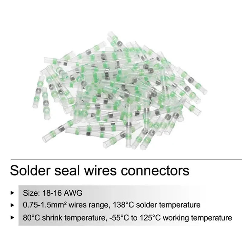 10/30/50PCS Waterproof welding heat shrinkable wire connector soldering sleeve wire terminal kit marine insulation