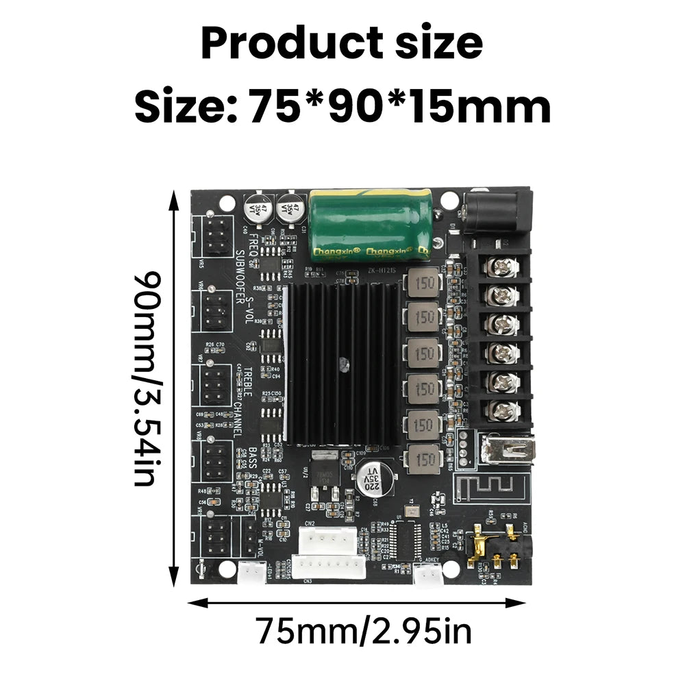 DC 12-24V MT21S Lead Version Ktv Microphone And Audio All-In-One Machine 2.1 Channel Bluetooth Amplifier Board 50W+50W+100W
