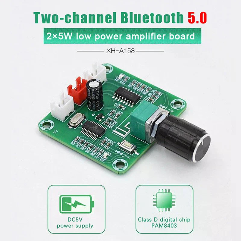 XH-A158 Wireless Speaker Amplifier Board Ultra Clear Bluetooth 5.0 Audio Power Amplifier Board
