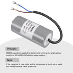 1Pcs CBB60 Run Capacitor 30-50uF 250V AC 2Wire 50/60Hz Cylinder with Terminal M8 Fixing Stud for Air Compressor Water Pump Motor