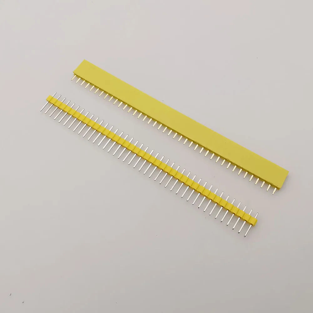 10Pair Single Row Pin Female Header Socket Pitch 2.54mm 40 Pins Connector 1x40P DIP Male Plug Header PCB Board Strip for Arduino