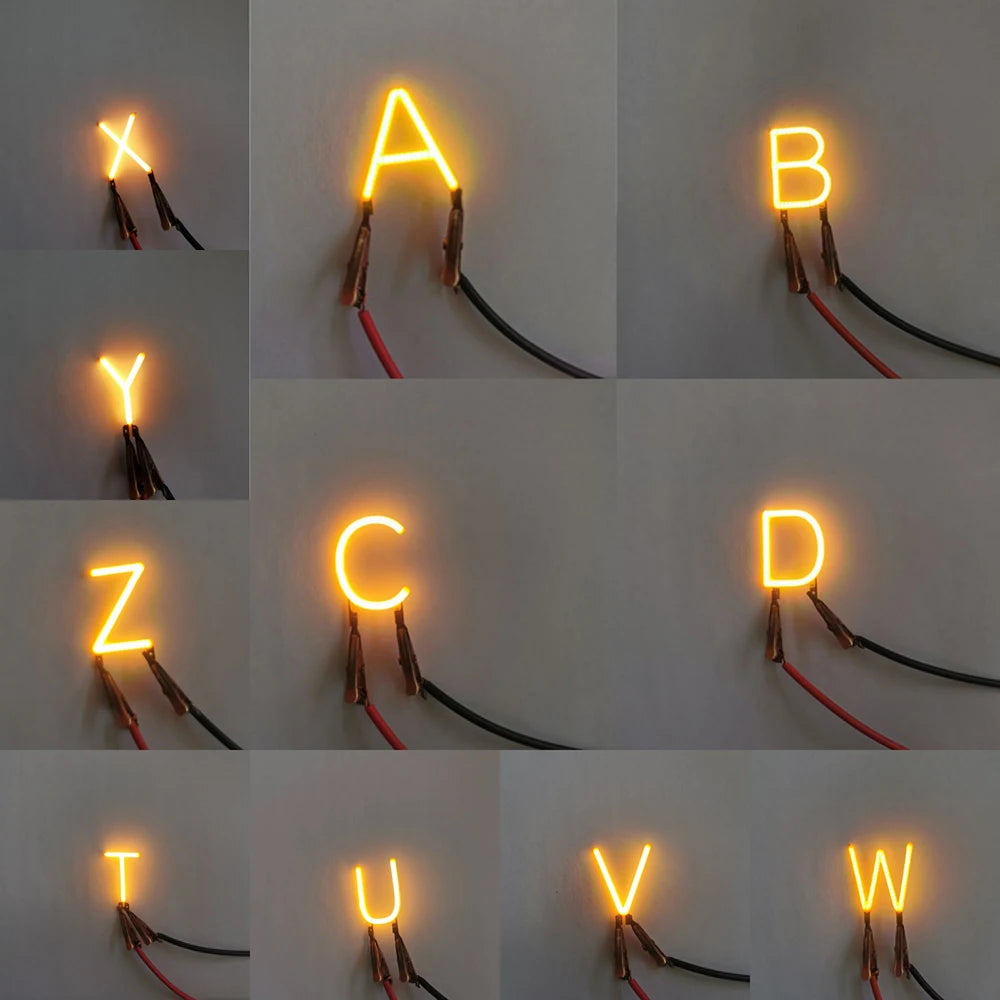 26 Letters A-Z  0-9 Numbers DIY COB Led Filament Symbols for Custom Signs 3V Decoration Retro Edison Bulb Lamp Parts LED Decor