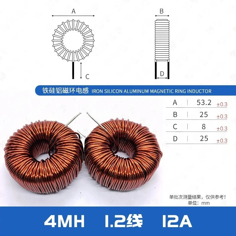 1pcs 47mm Iron Silicon Aluminum 1/1.5/2/3/4 Mh 184125 Charging Pile Pfc Lc Filter Inductor Dc-dc